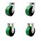 Service Caster 8'' Heavy Duty Green Poly on Cast Iron Wheel Caster Set 2 Swivel 2 Rigid, 4PK CRAN-SCC-KP92S830-PUR-GB-2-R-2 - alternate 1